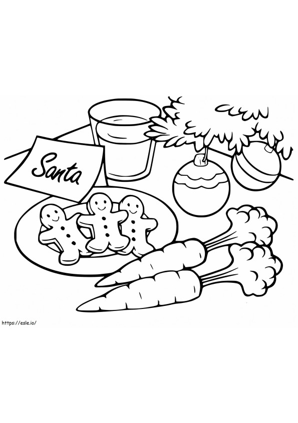 Coloriage Biscuits de Noël pour le Père Noël à imprimer dessin