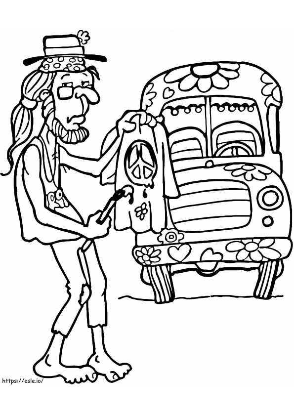 Hippie Man coloring page