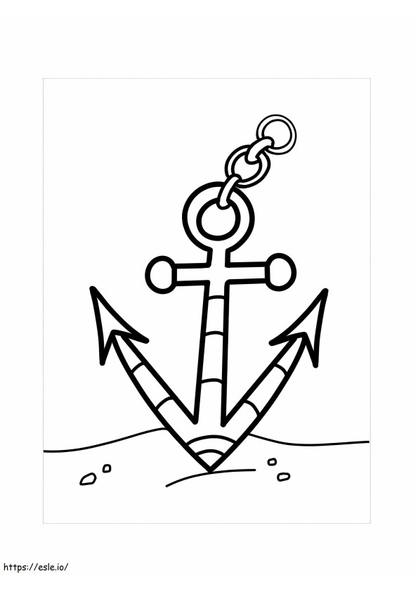 Anchor In The Sea coloring page