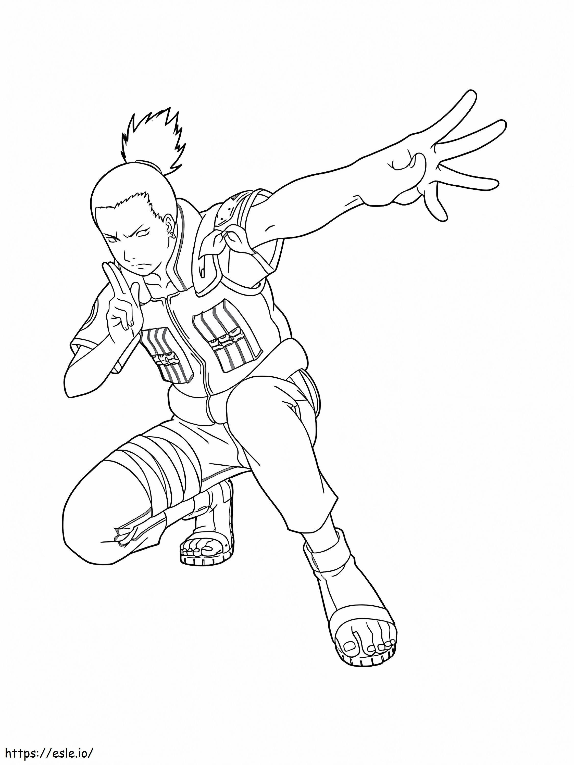 Coloriage Shikamaru Luchando à imprimer dessin