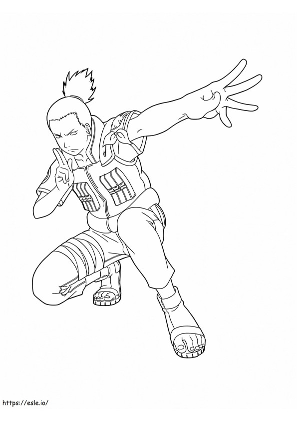 Shikamaru Luchando coloring page