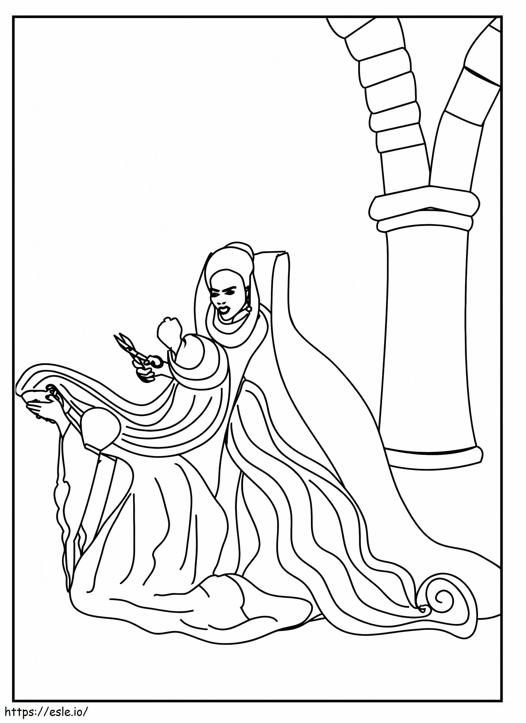 Rapunzel Has A Witch'S Haircut coloring page