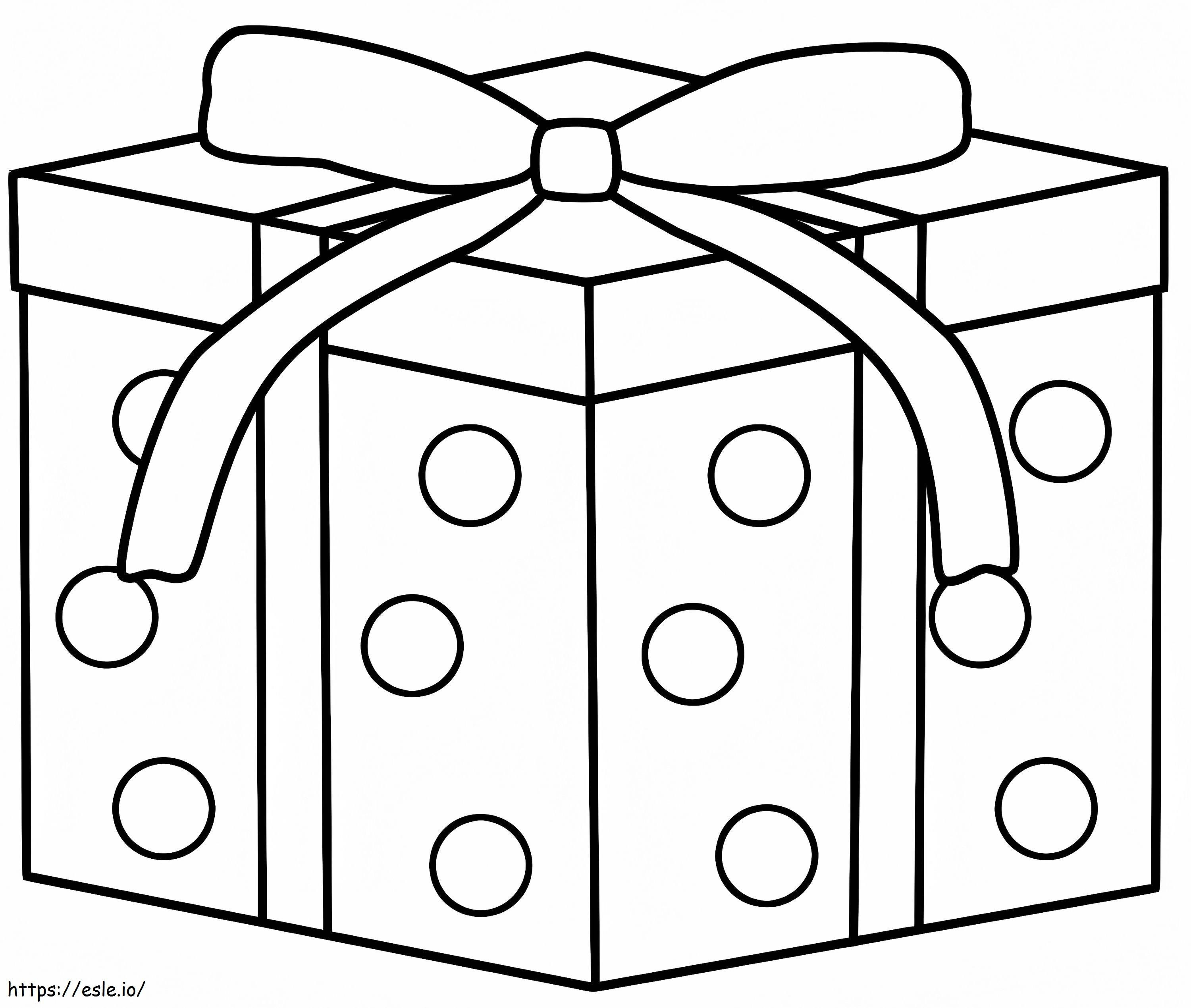 Christmas Gift With Dots coloring page