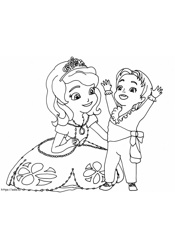 Prințesa Sofia și Prințul James de colorat