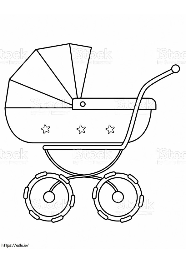 Cute Stroller Coloring Page coloring page
