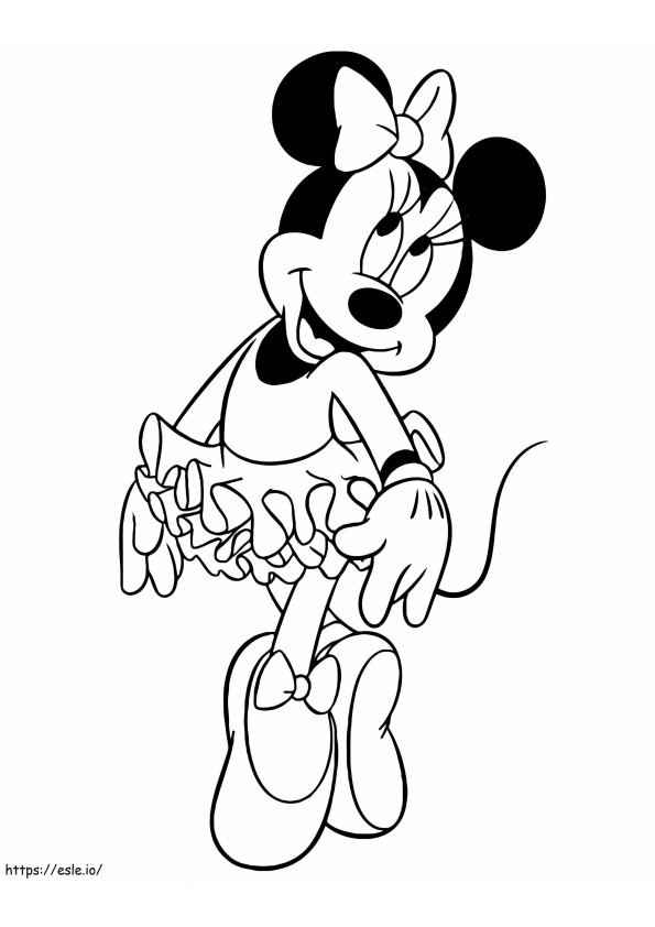 Ballet Minnie Mouse kleurplaat