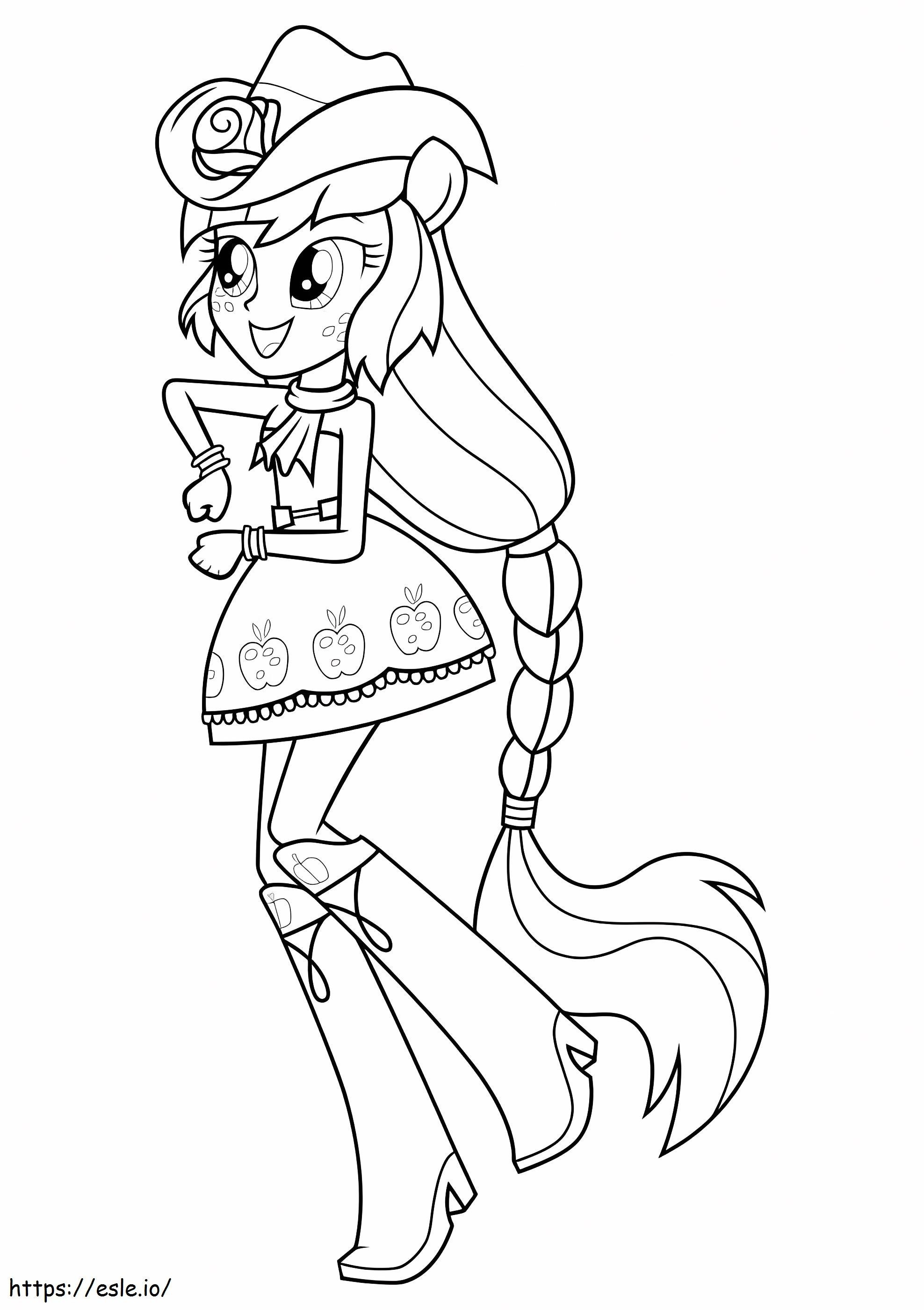 Applejack In Equestria Girls coloring page