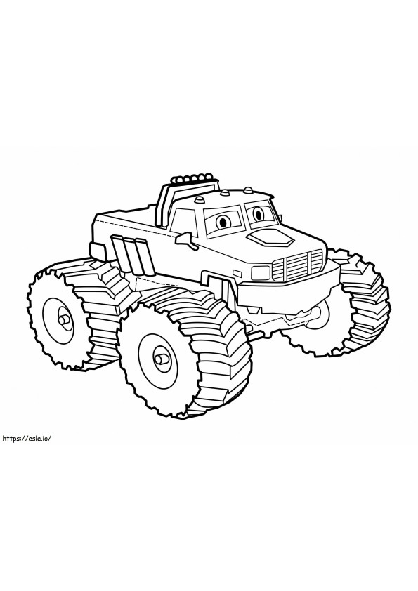 Awesome Cartoon Monster Truck coloring page