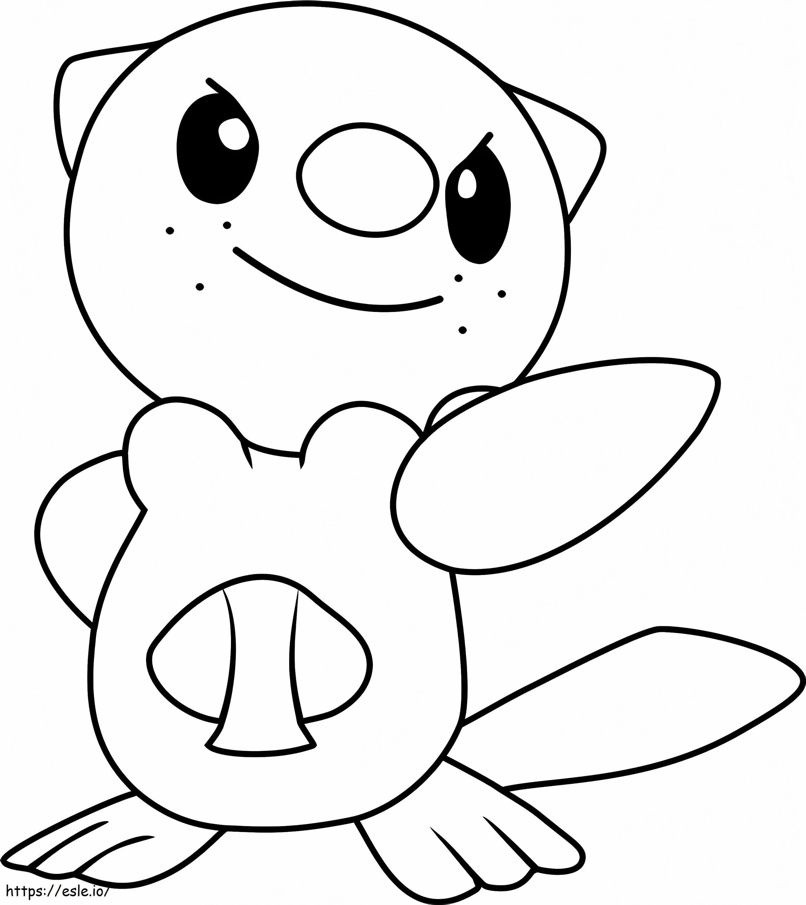 Happy Oshawott Pokemon  coloring page