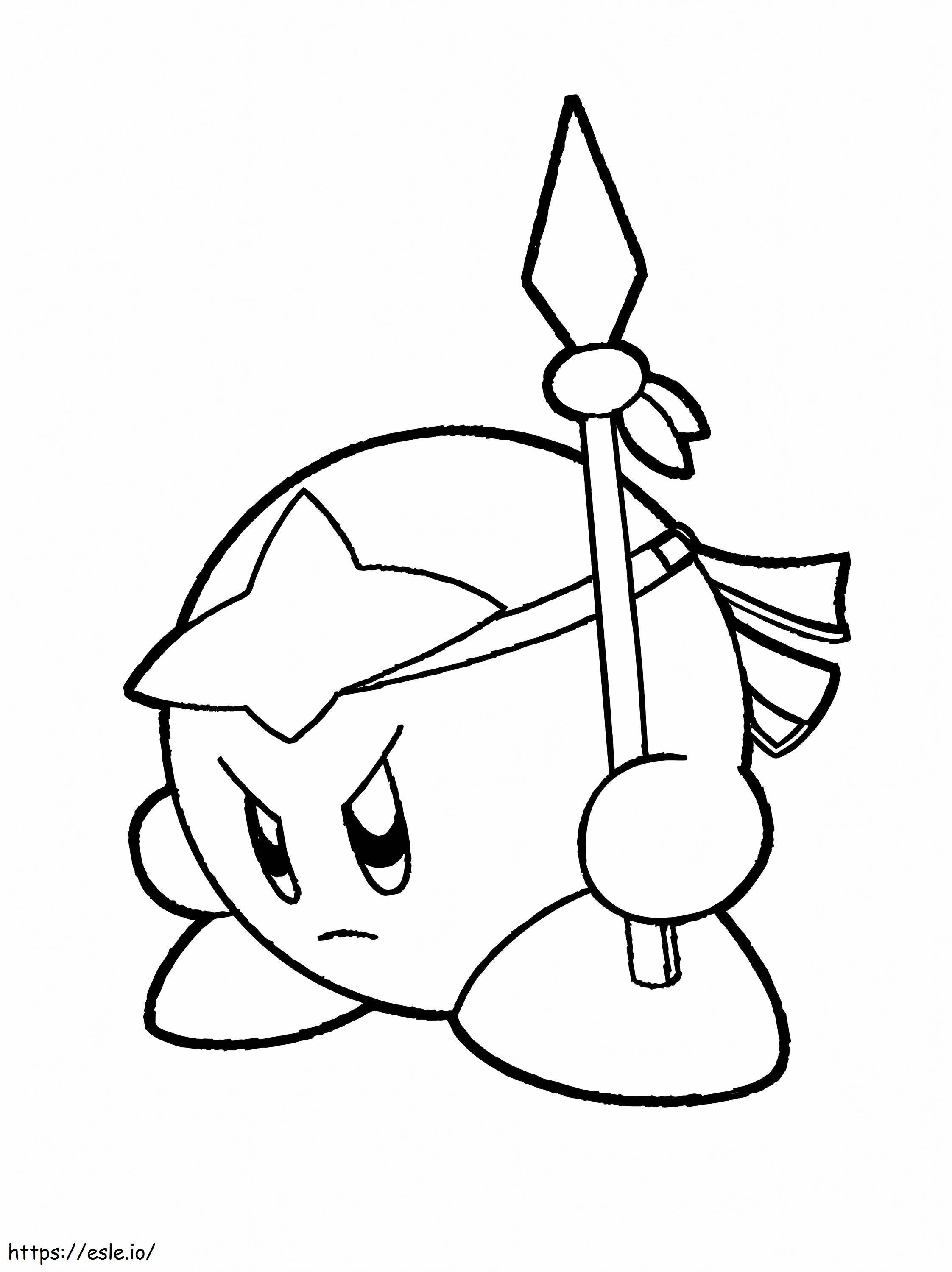 Kirby el luchador para colorear