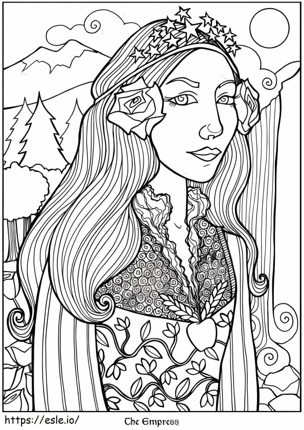 The Empress Tarot coloring page