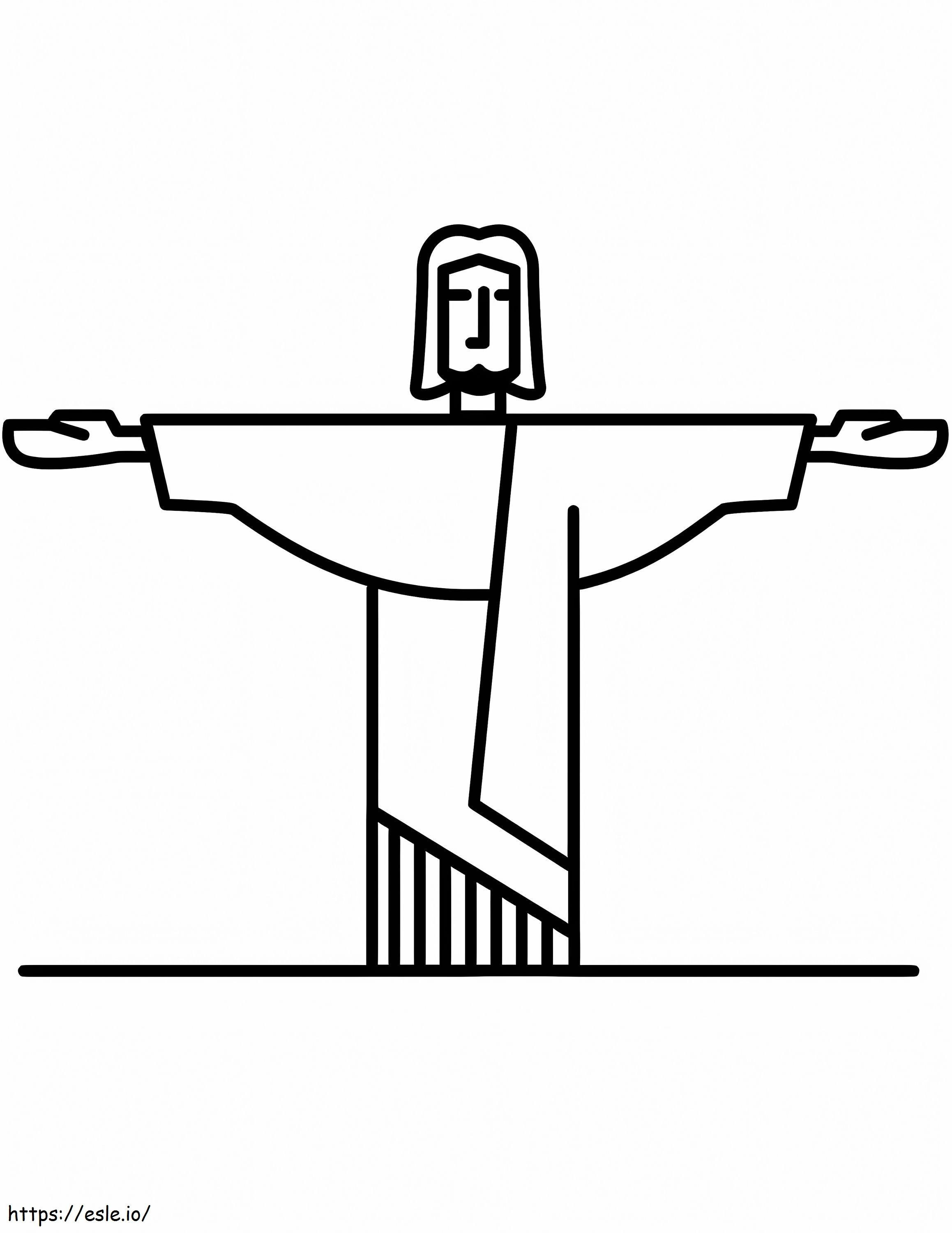 リオデジャネイロ コルコバードのキリスト ぬりえ - 塗り絵