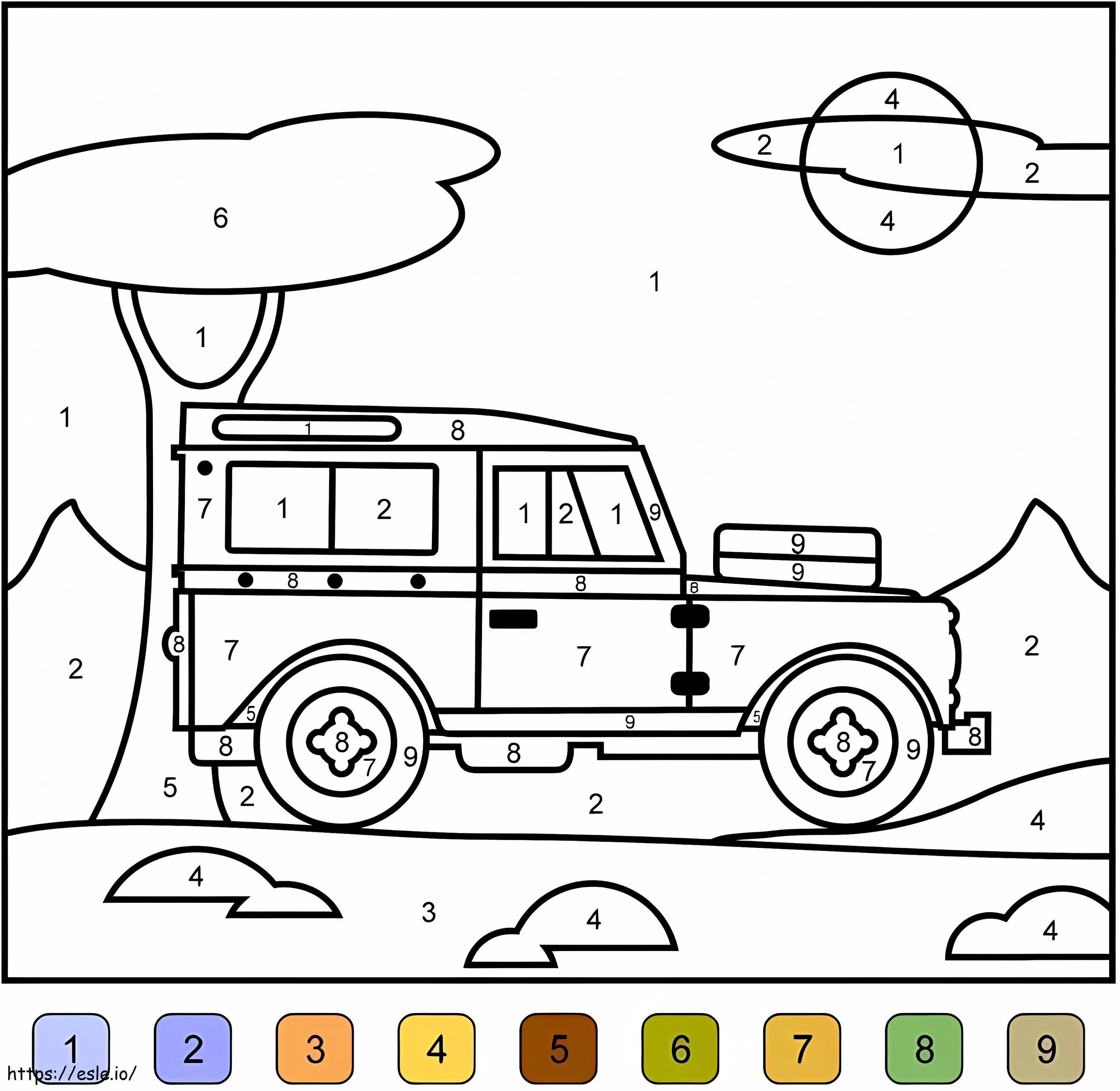Colorear por Números un Jeep para colorear
