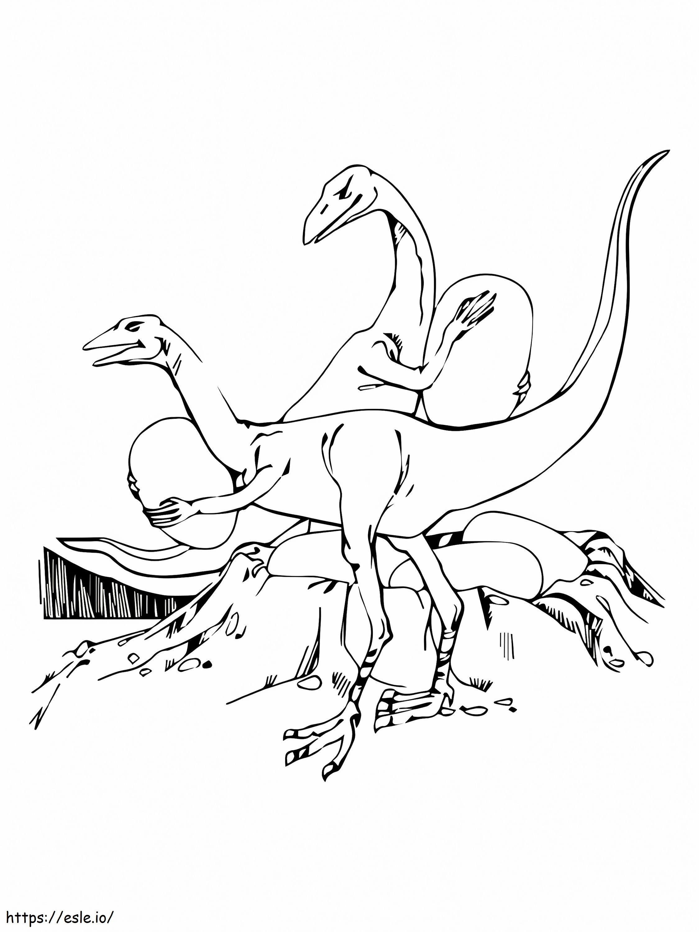 Saurischian Dinosaurs Tulostettava värityskuva