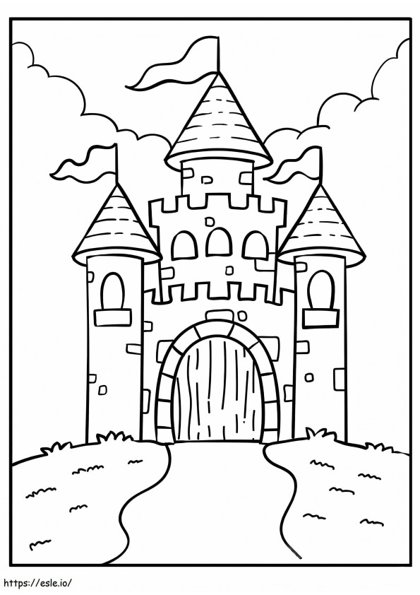 Castelo Básico para colorir