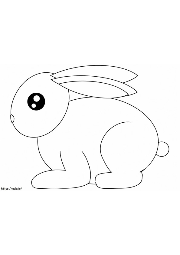 Eenvoudig konijn afdrukbaar kleurplaat