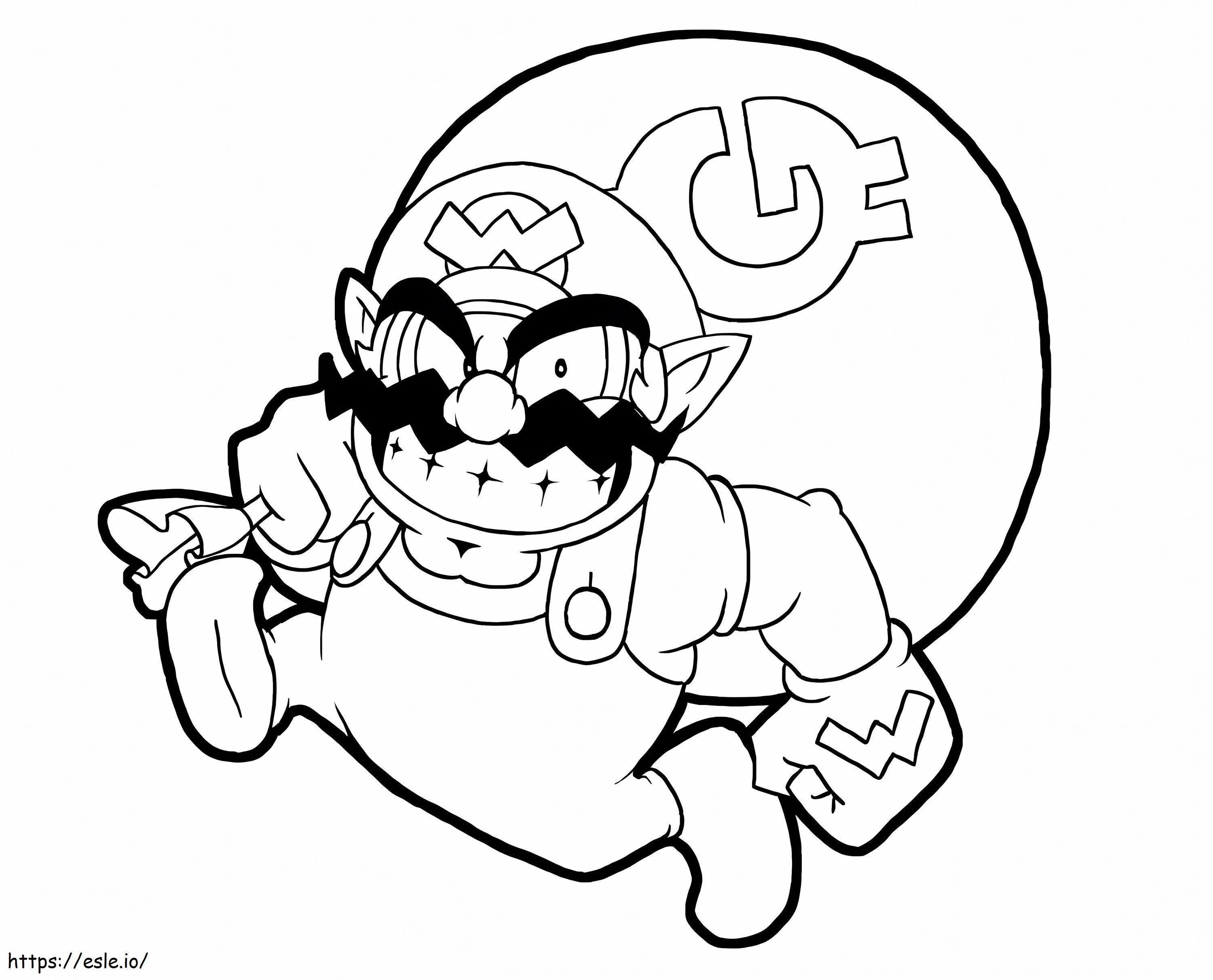 Wario z Super Mario 2 kolorowanka
