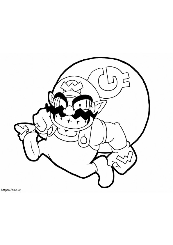 Wario de Super Mario 2 para colorear