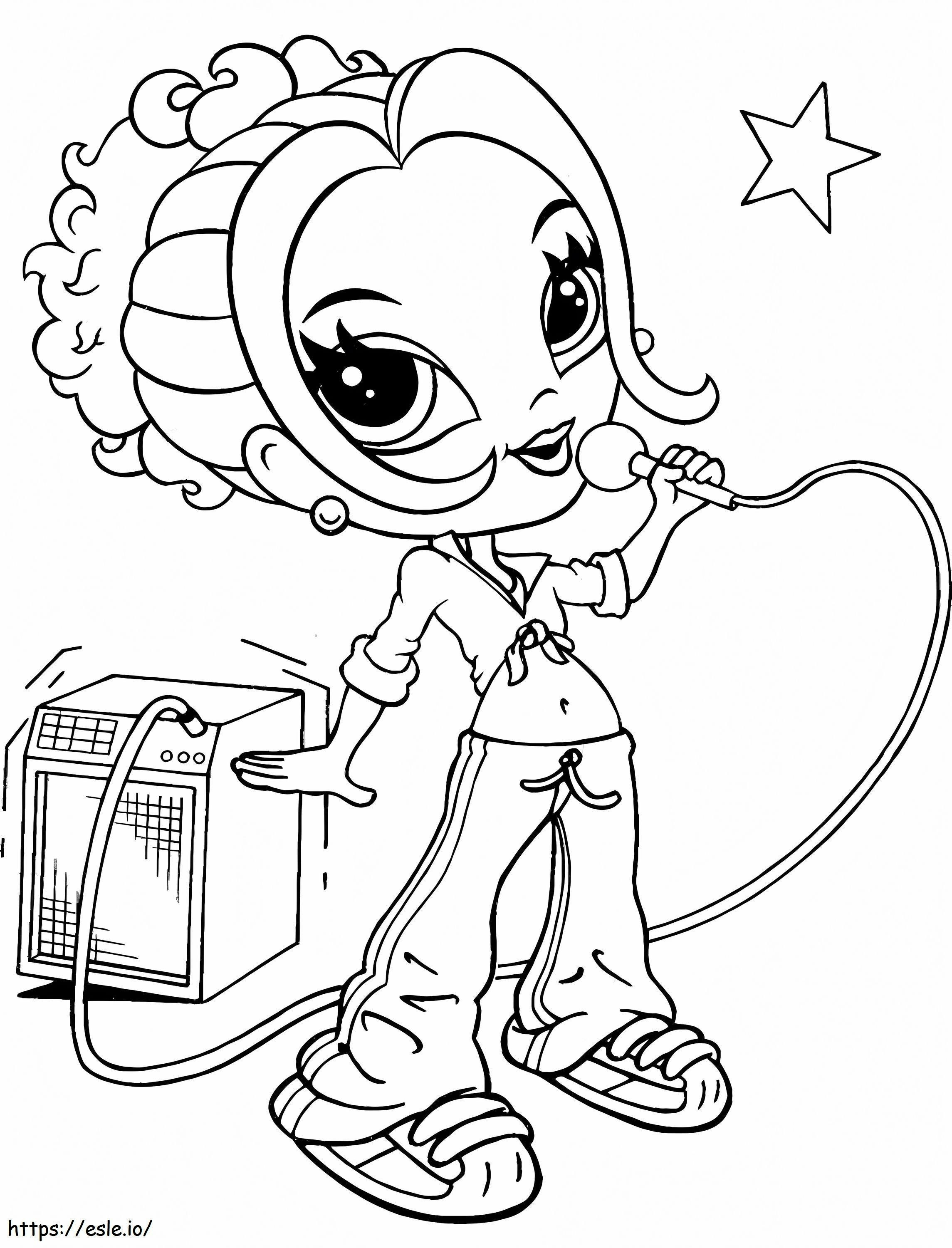 1566459960 Glamour Girl Singing A4 coloring page