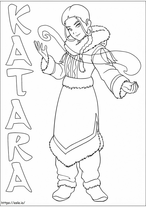 1533611079 Katara From Avatar A4 coloring page
