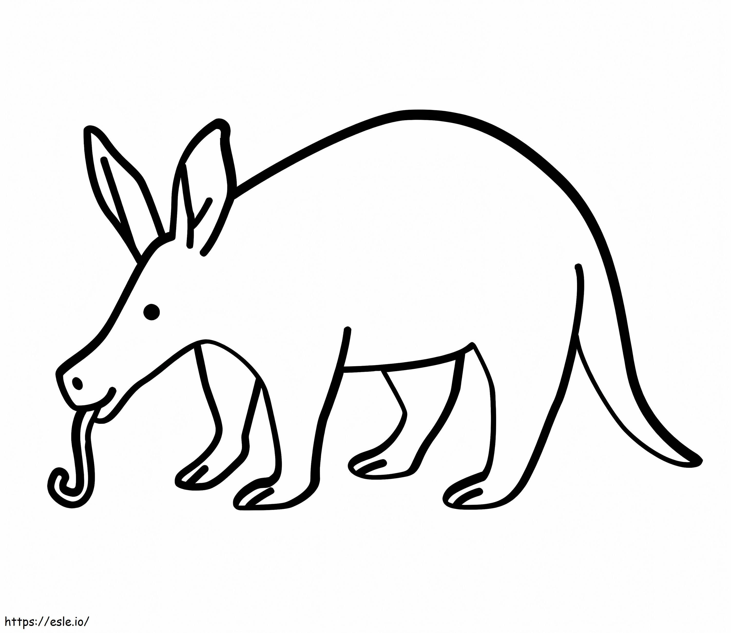 Aardvark yang lucu Gambar Mewarnai