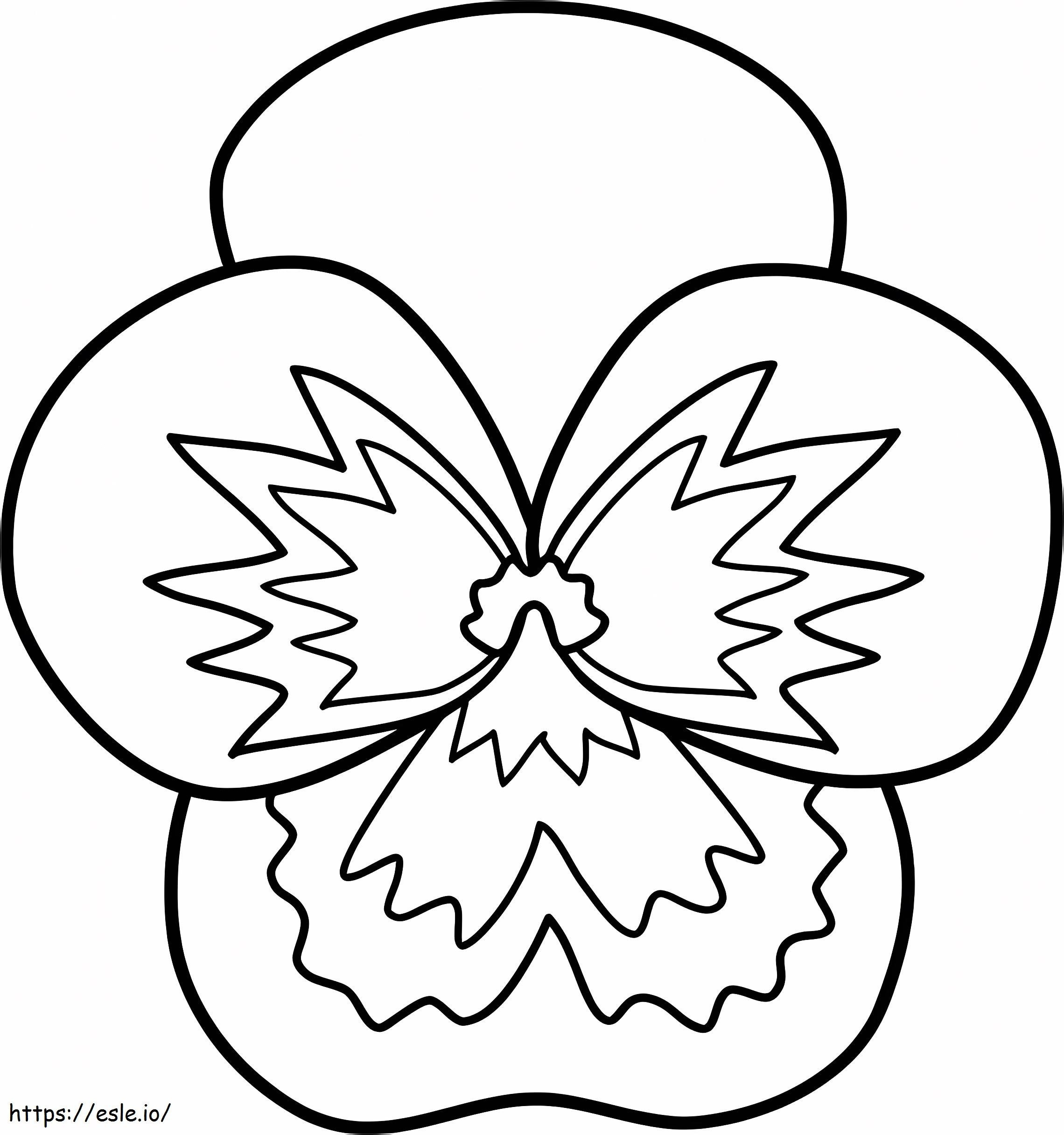 Easy Pansy coloring page