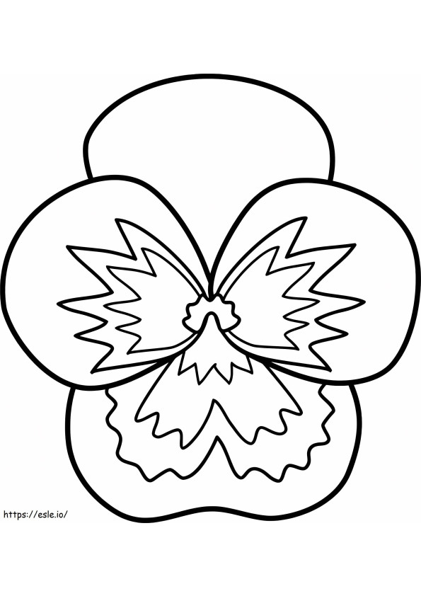 Easy Pansy coloring page