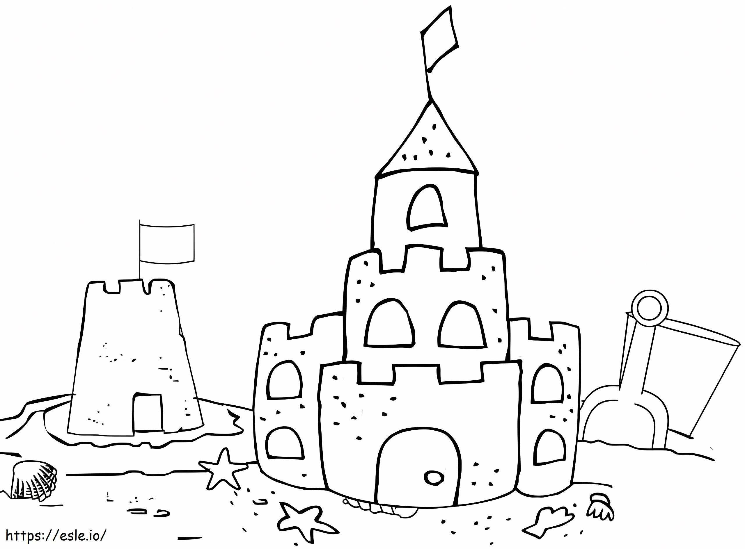Lindo Castelo de Areia para colorir
