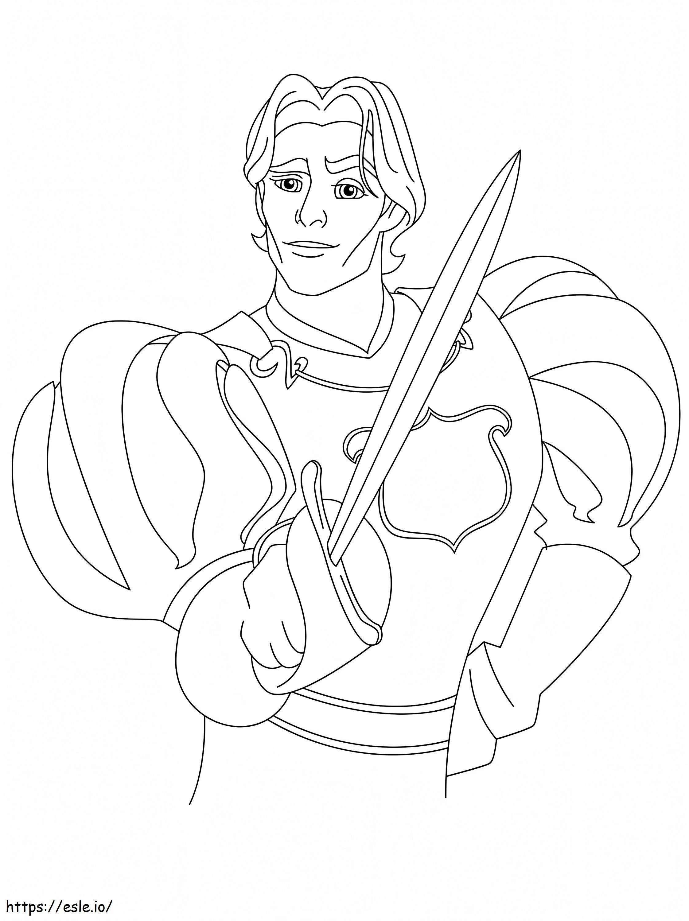 Prins Edward met zijn zwaard kleurplaat kleurplaat