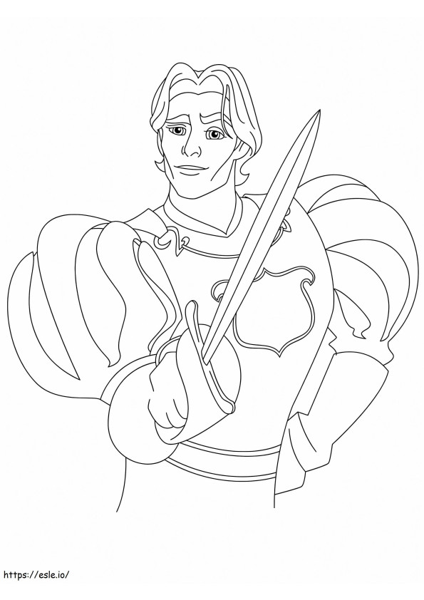 Il principe Edoardo con la sua spada da colorare