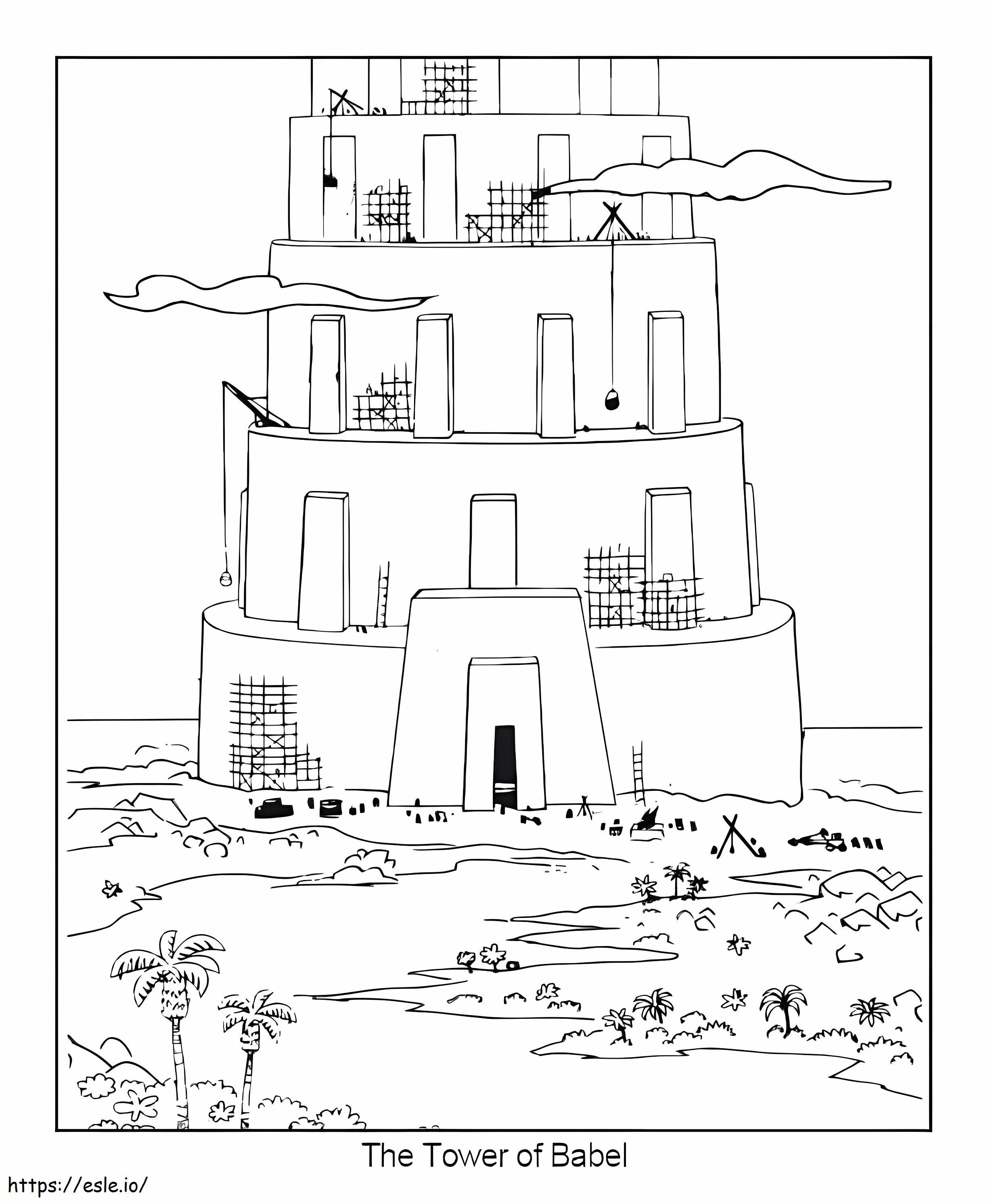 Wieża Babel kolorowanka