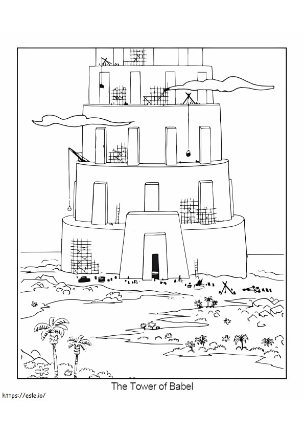 La torre de Babel para colorear