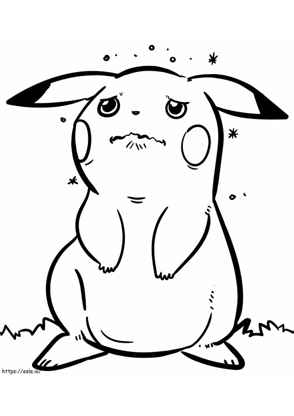 Sad Pikachu coloring page