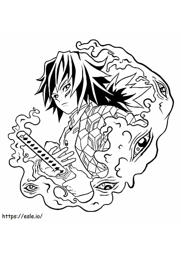 Demon Slayer Giyu Tomioka coloring page