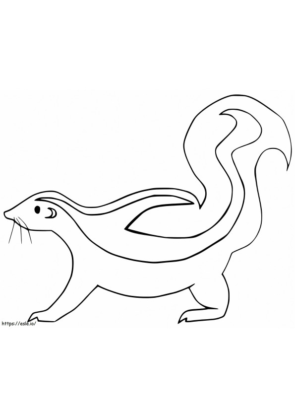 Skunk fácil para colorir