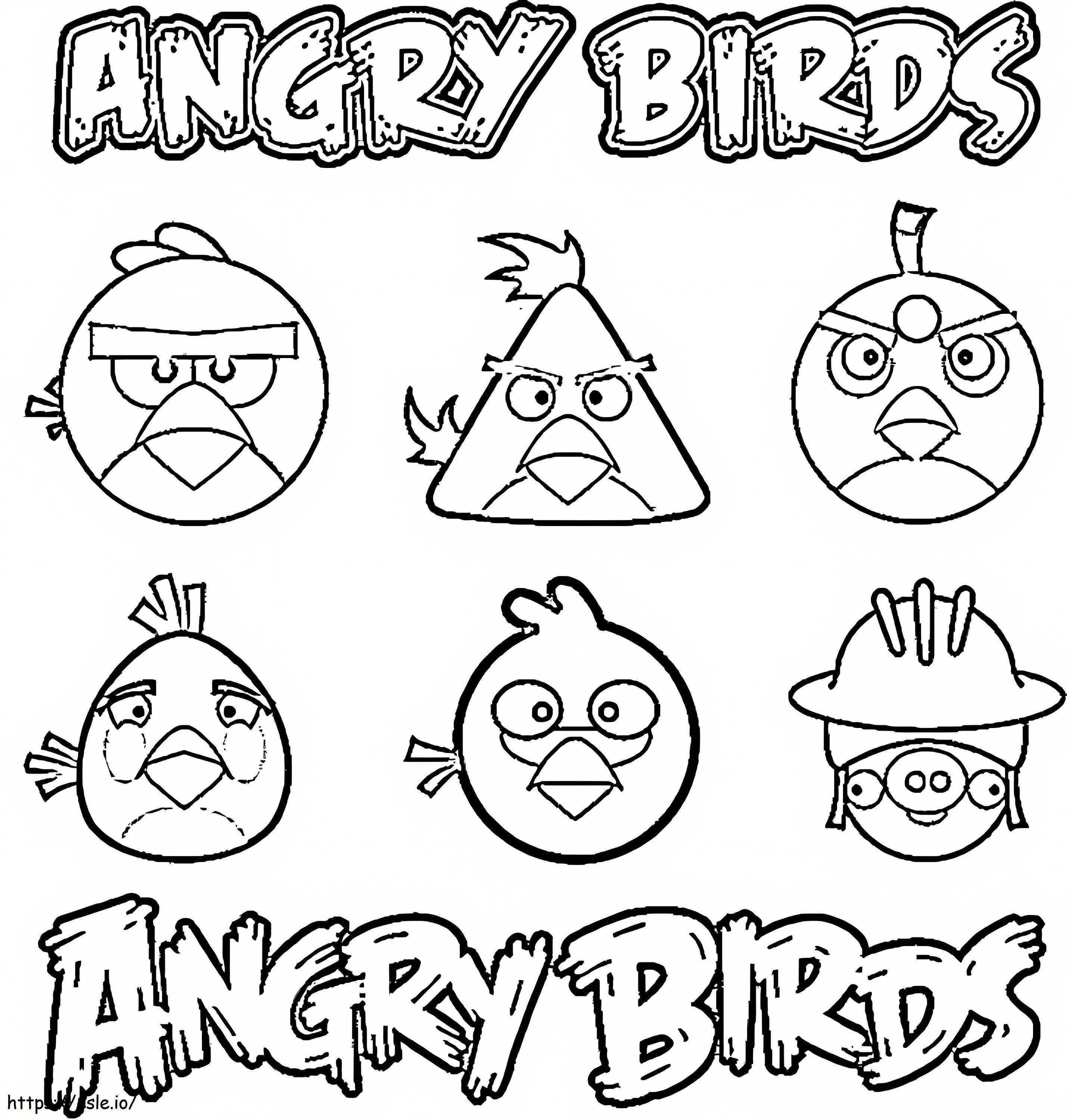 Angry Birds Básico para colorir
