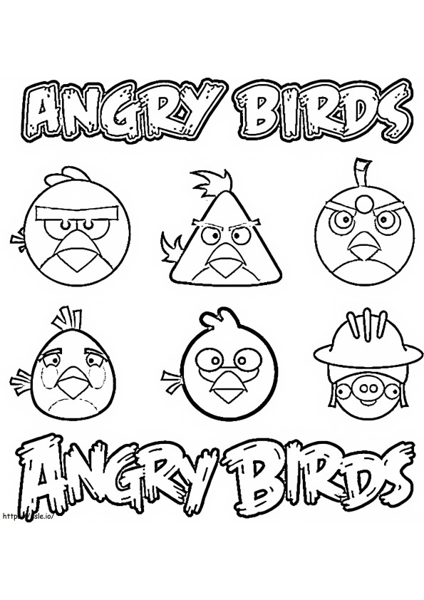 Coloriage Les bases d'Angry Birds à imprimer dessin