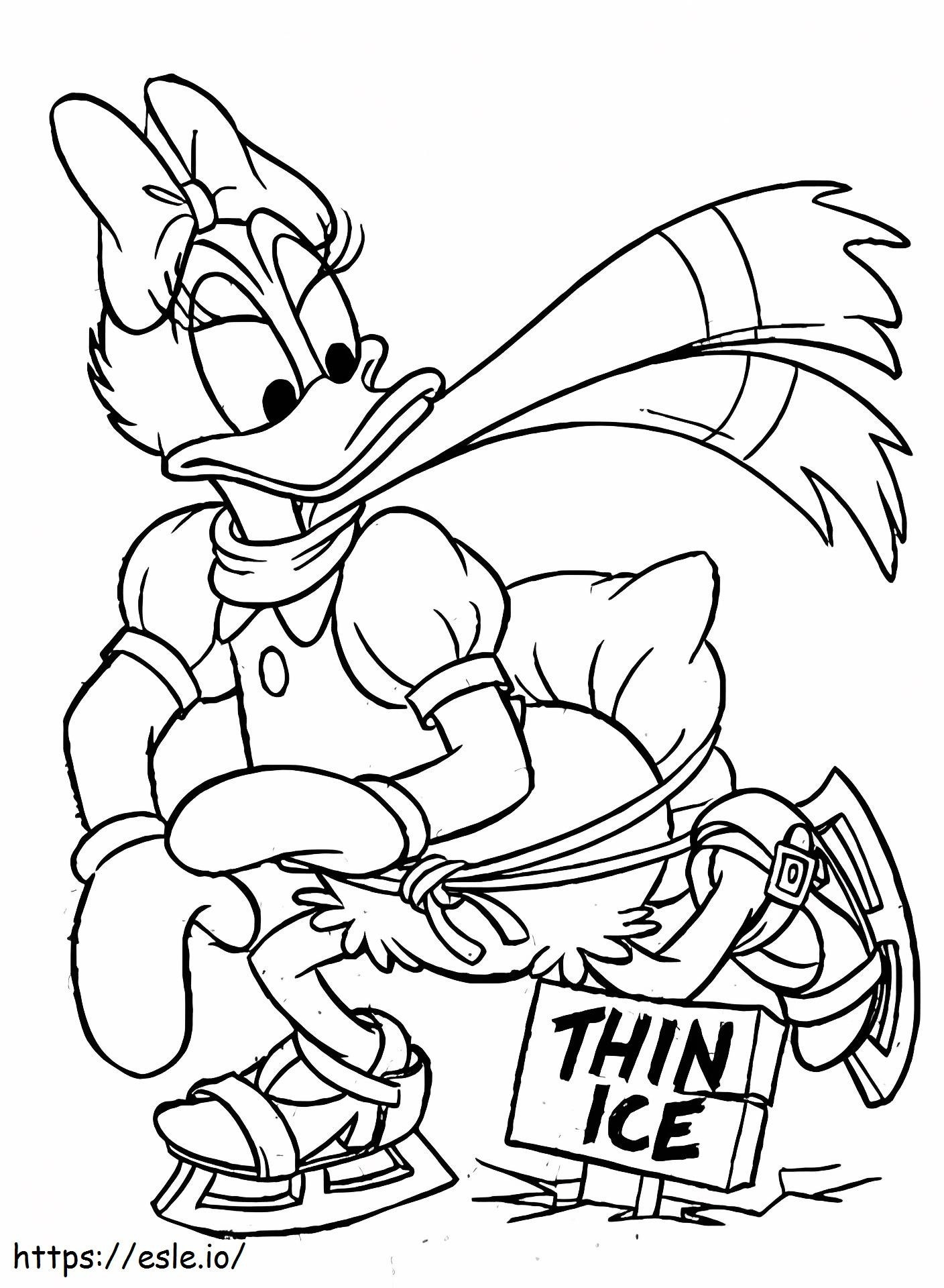 Daisy Duck Ice Skating coloring page
