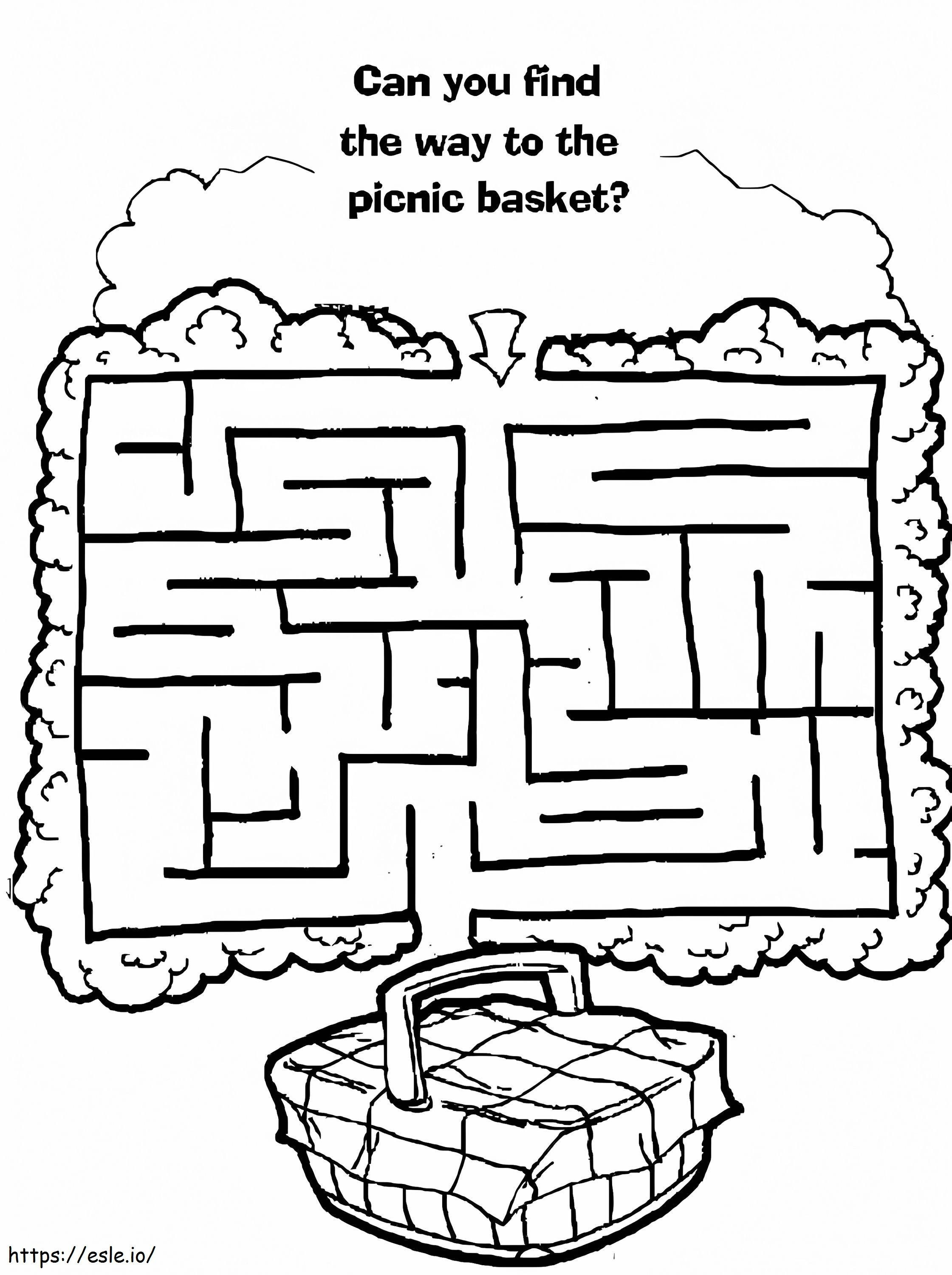 Labirint de picnic de colorat