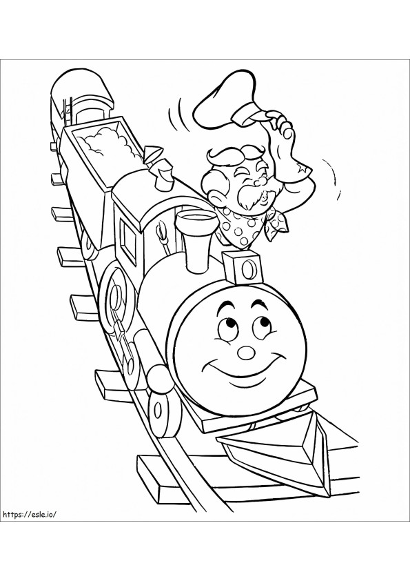 Old Train Driver coloring page
