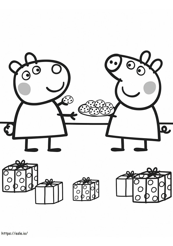Peppa Pig And Suzy coloring page