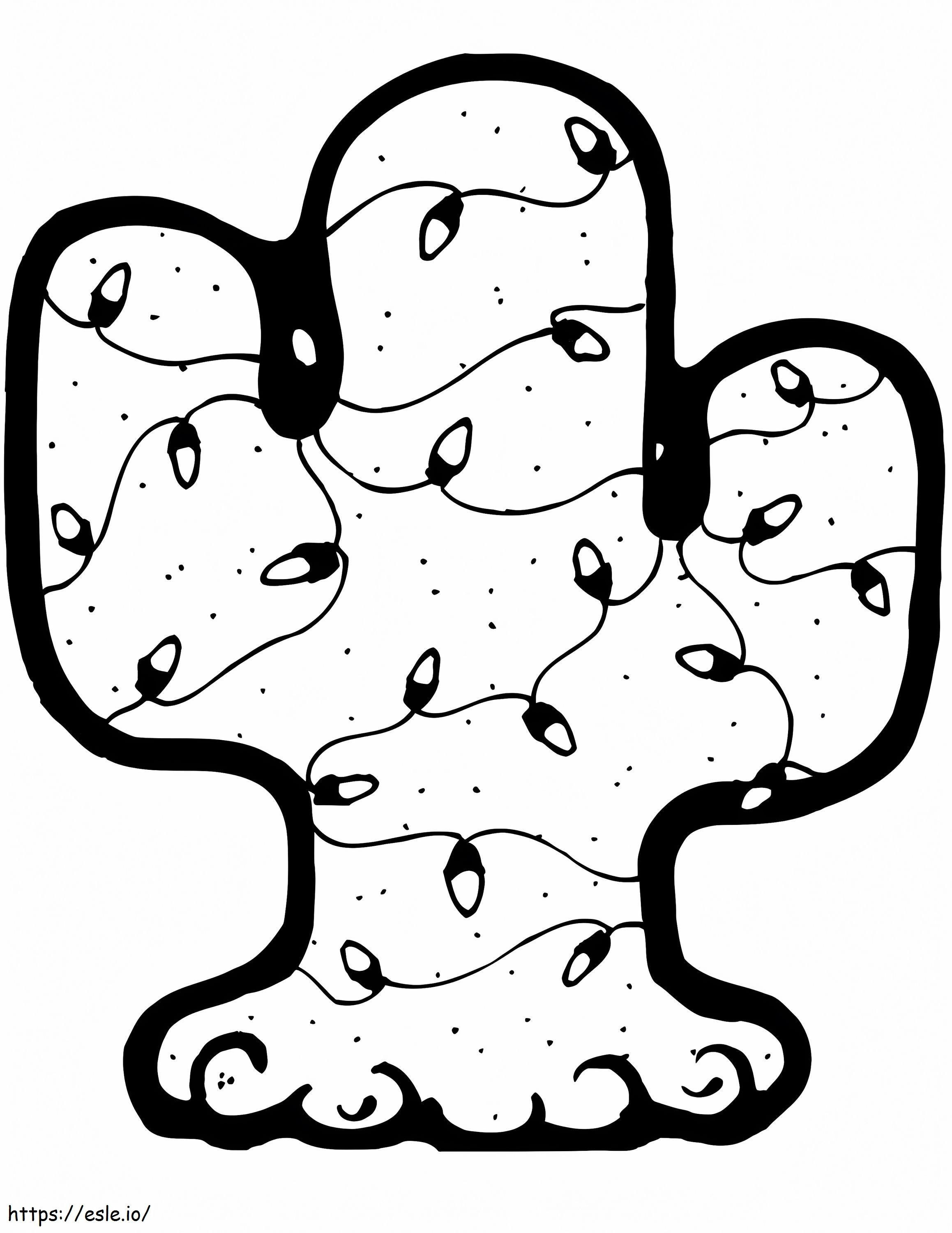 Cactus With Christmas Lights coloring page
