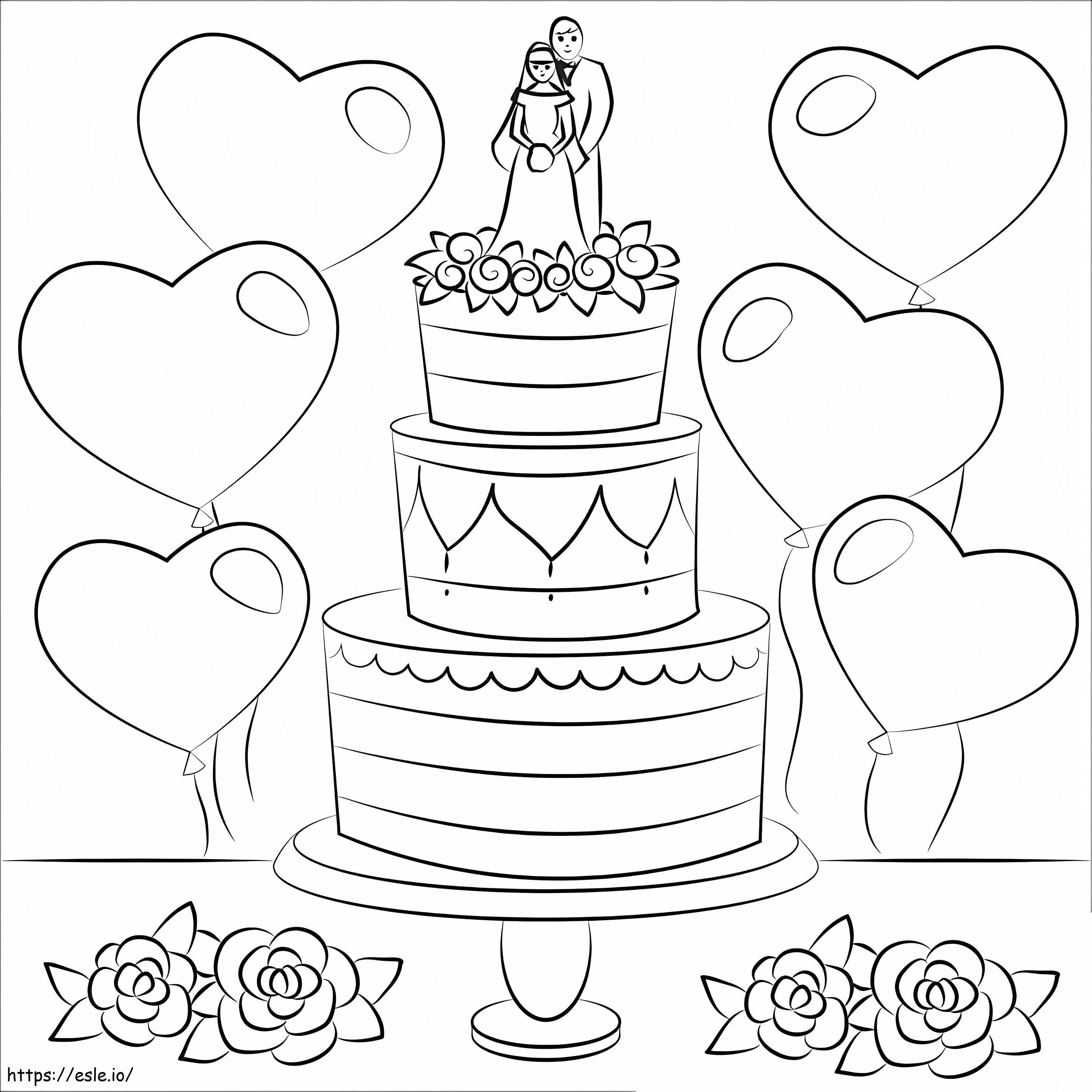 Wedding Cake 3 coloring page
