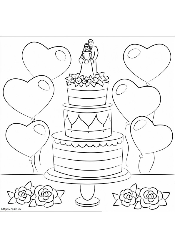 Wedding Cake 3 coloring page