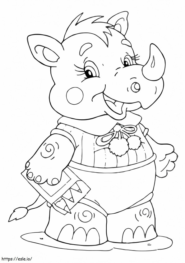 Baby Rhino coloring page