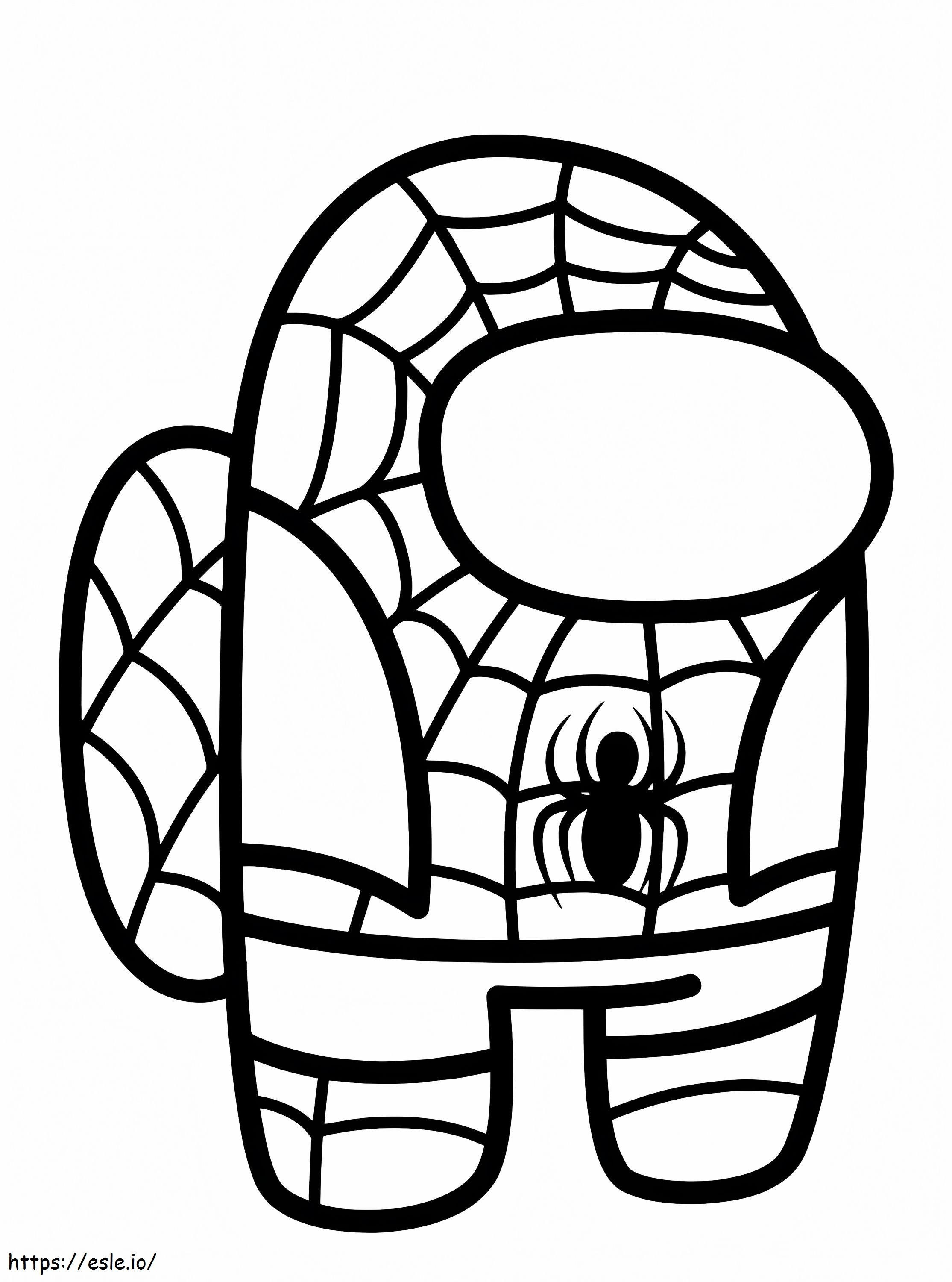 Among Us Spider Man Skin coloring page