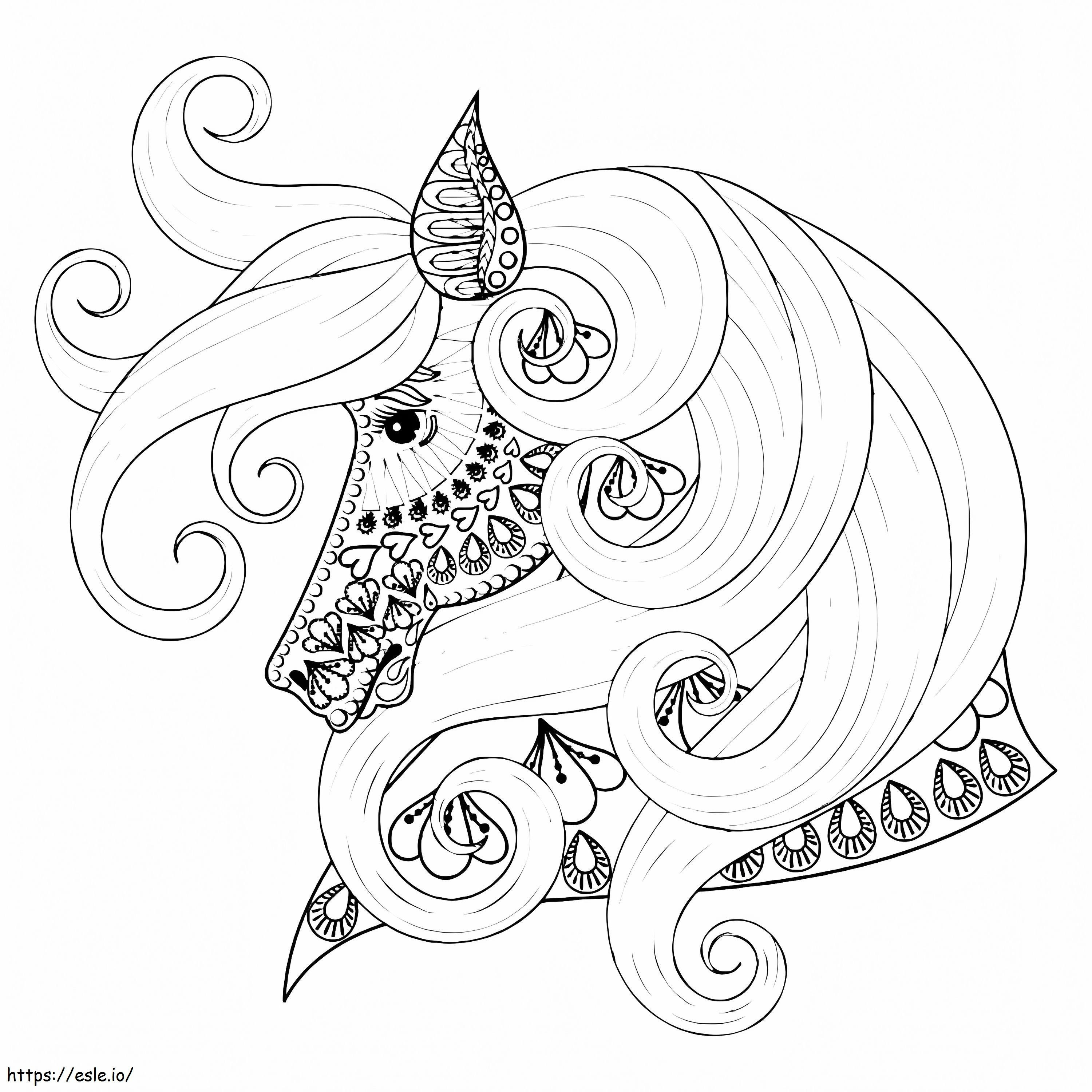Unicorn Mandala 3 coloring page