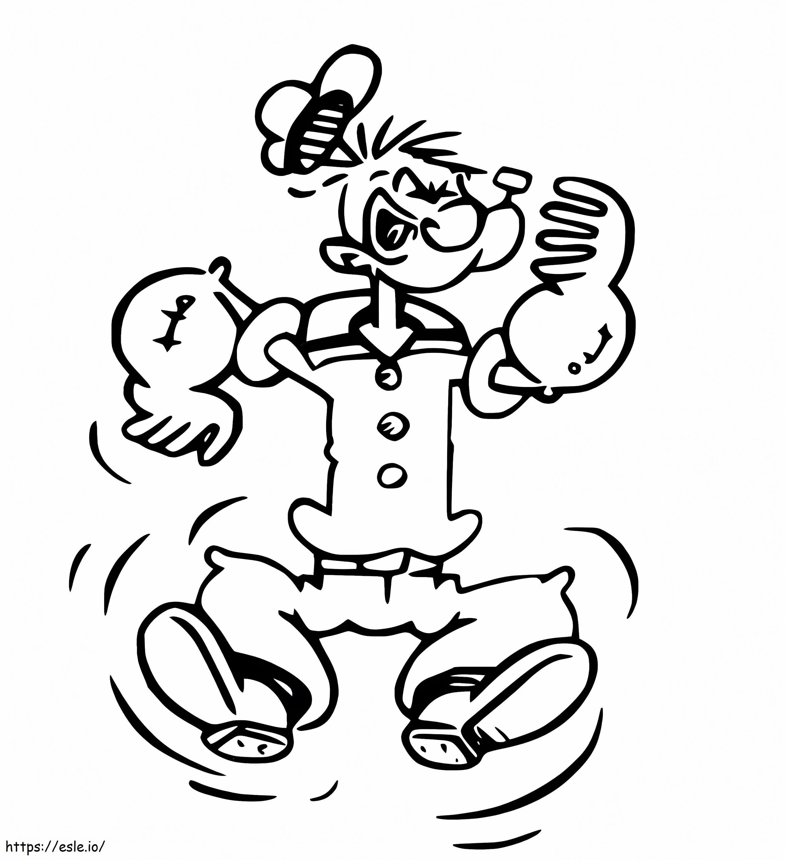 Popeye pulando para colorir