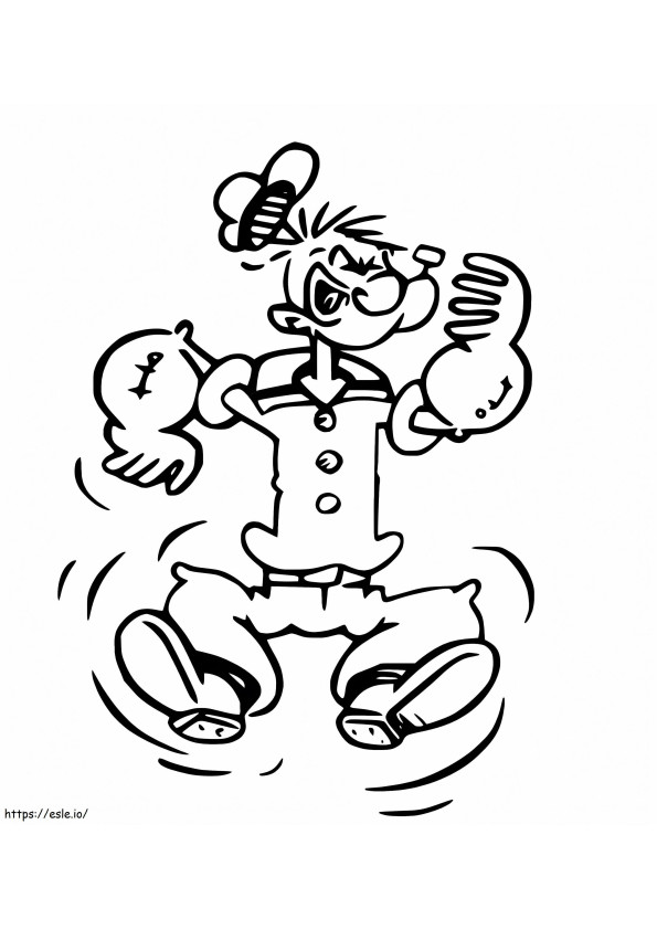 Popeye Jumping coloring page