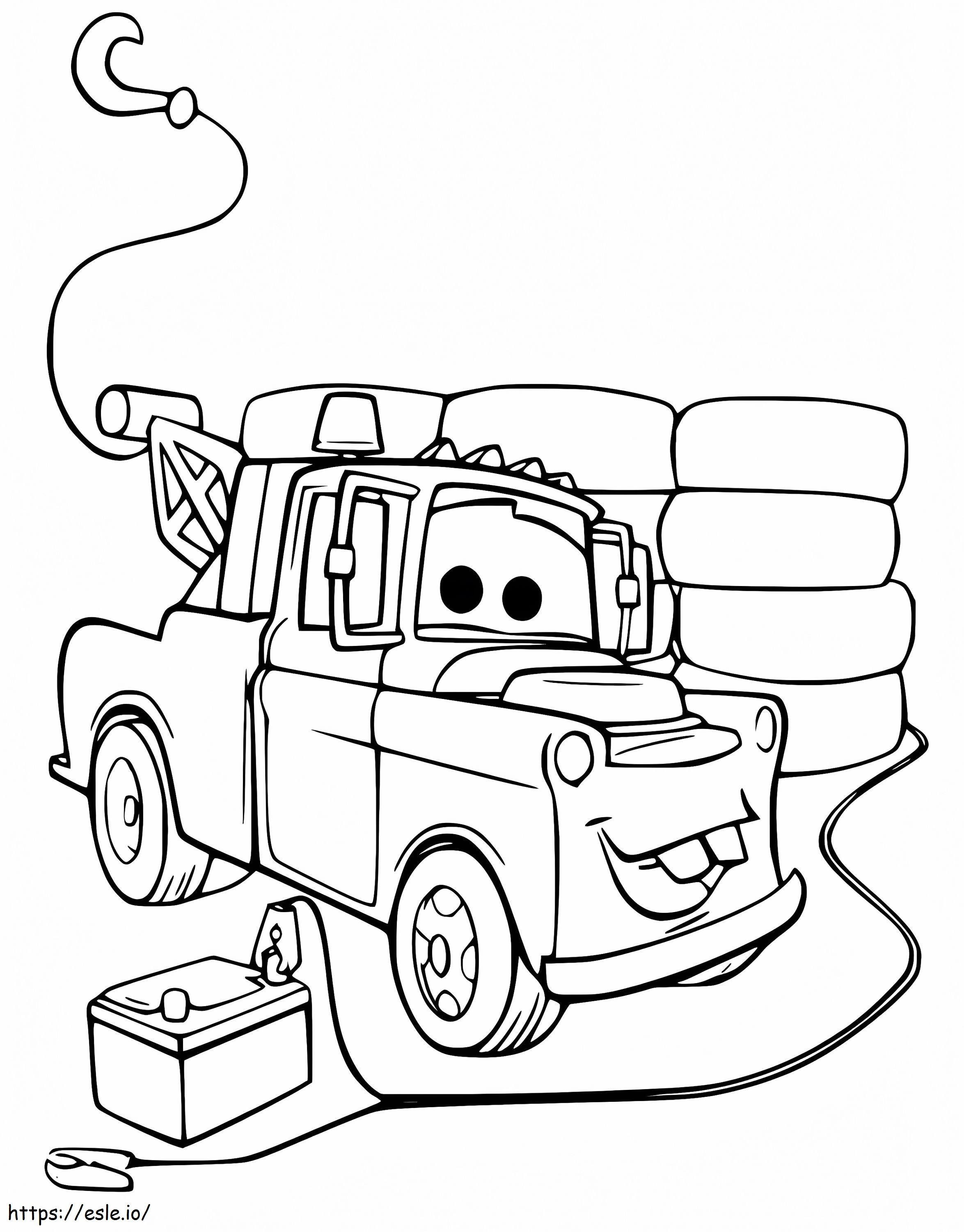 Coloriage Sir Tow Mater depuis les voitures à imprimer dessin
